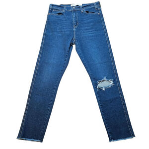 Levi Strauss Signature 8 High Rise Skinny Distressed Blue Jeans